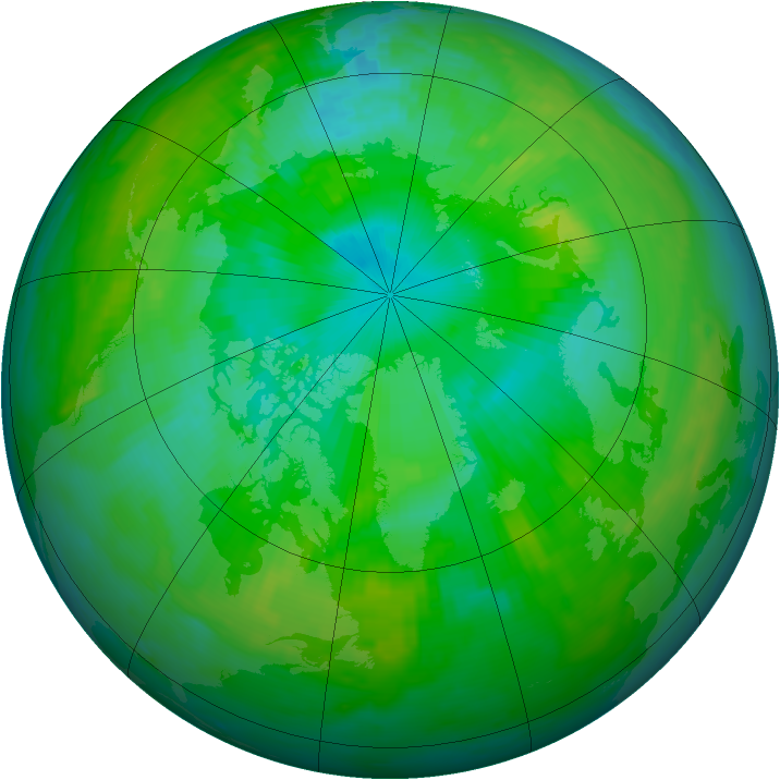 Arctic ozone map for 21 July 1997